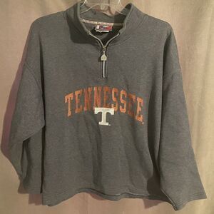 Vintage Tennesse Volunteers VOLS Pro Player Quarter Zip Pullover Adult L Gray